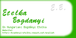etelka bogdanyi business card